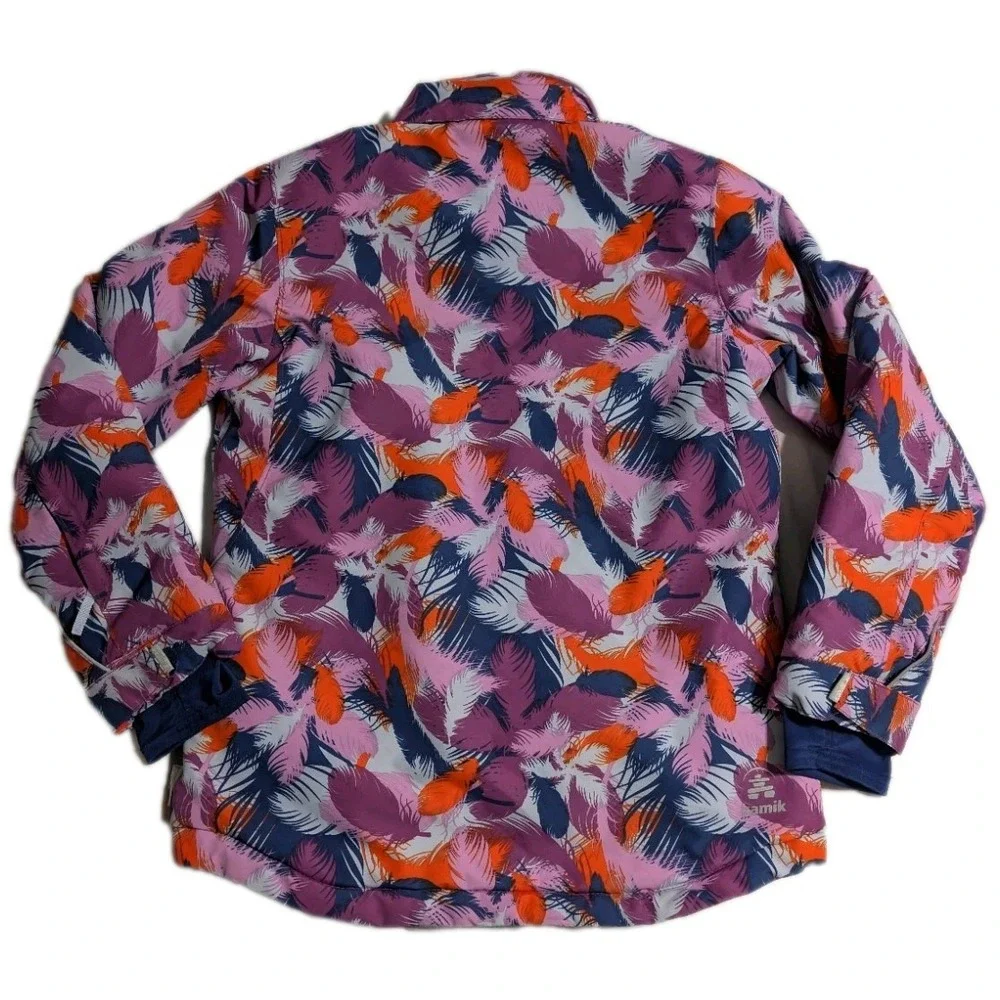 Kamik Youth Girls Winter Jacket Size 10‎ Feather Print Insulated Full Zip